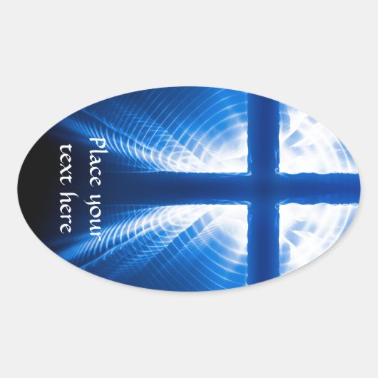 Christus Kruis Ovale Sticker (Voorkant)