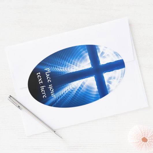 Christus Kruis Ovale Sticker (Envelop)