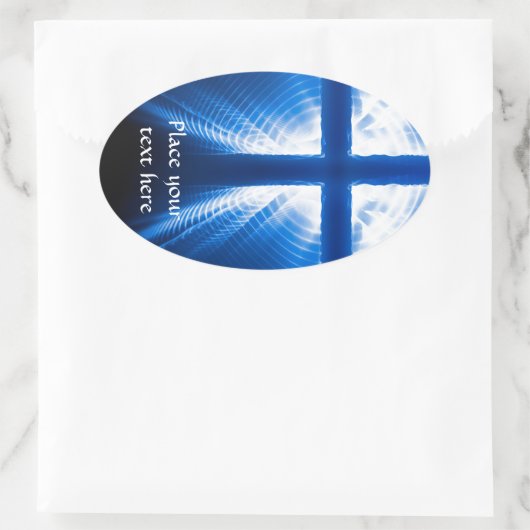 Christus Kruis Ovale Sticker (Tas)