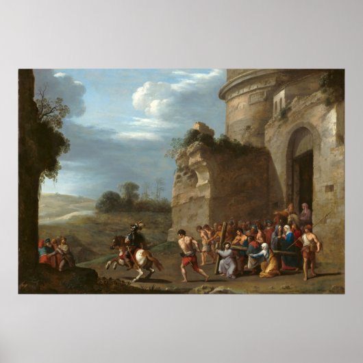 Christus & kruis - van Poelenburch Fine Art Poster (Voorkant)