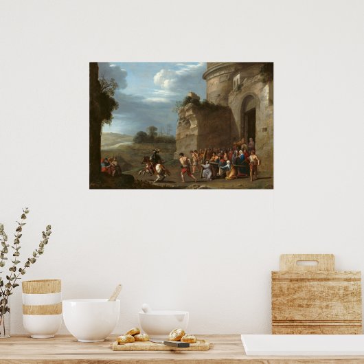 Christus & kruis - van Poelenburch Fine Art Poster (Keuken)