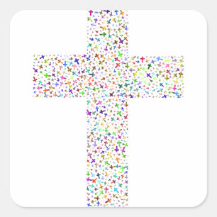 Christus kruis vierkante sticker