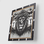 Christus Leeuw Golgotha Religieus Vierkante Klok (Hoek)