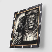 Christus Leeuw Golgotha Religieus Vierkante Klok (Hoek)