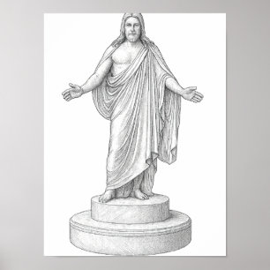 Christus Lijn Teken Kunst Poster aan de Wand