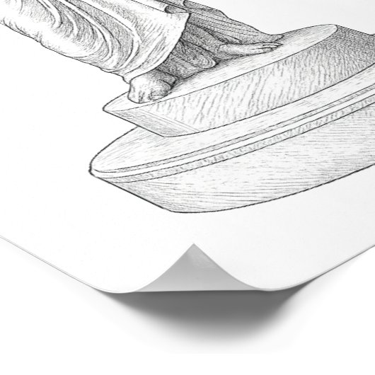 Christus Line Tekening Wall Art Poster (Hoek)