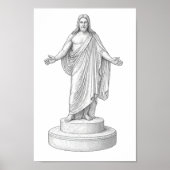Christus Line Tekening Wall Art Poster (Voorkant)