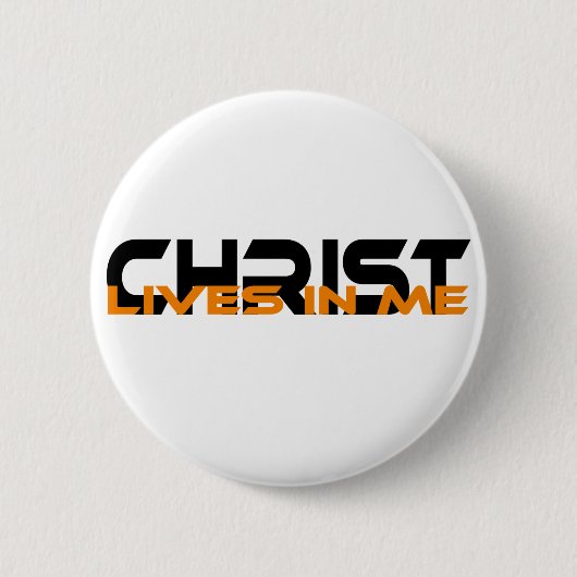 Christus lives in me Black Orange Ronde Button 5,7 Cm (Voorkant)