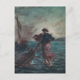 Christus loopt op water briefkaart