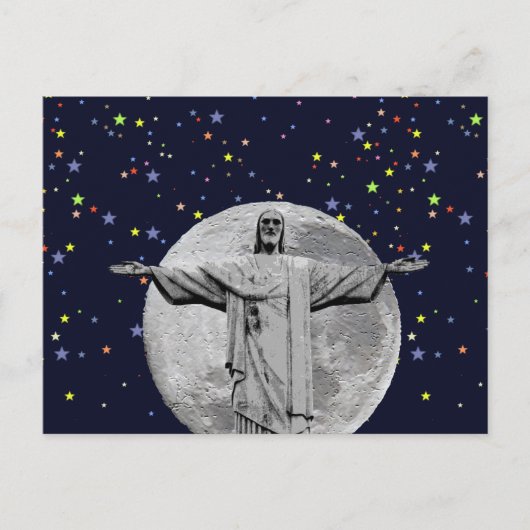 Christus, maan en sterren briefkaart (Voorkant)