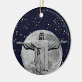 Christus, maan en sterren keramisch ornament (Links)