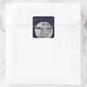 Christus, maan en sterren vierkante sticker (Tas)