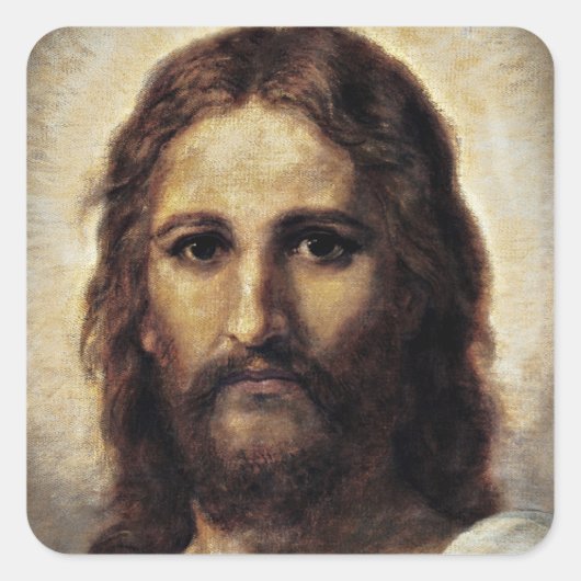 Christus met compassionate Eyes Vierkante Sticker (Voorkant)