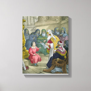 Christus met de Artsen in de tempel, van een bijbe Canvas Afdruk