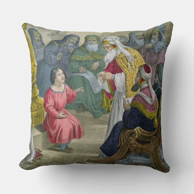 Christus met de Artsen in de tempel, van een bijbe Kussen (Voorkant)
