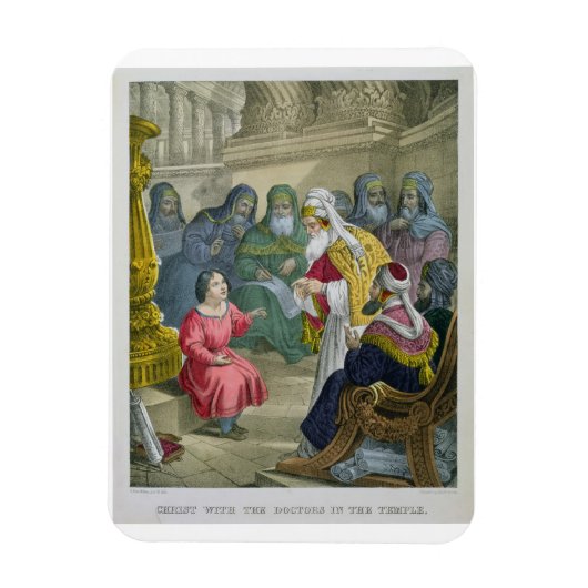 Christus met de Artsen in de tempel, van een bijbe Magneet (Verticaal)