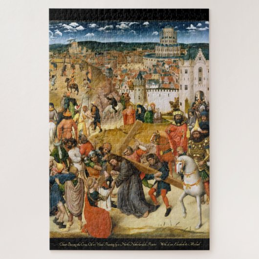 Christus met de  kunstolie van het kruis legpuzzel (Verticaal)