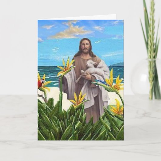 Christus met de paradijsvogel kaart (Voorkant)