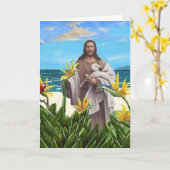 Christus met de paradijsvogel kaart (Gele Bloem)