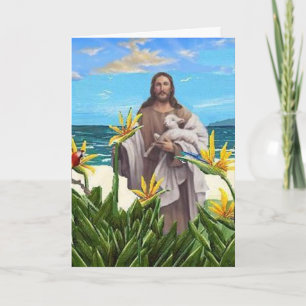 Christus met de paradijsvogel kaart