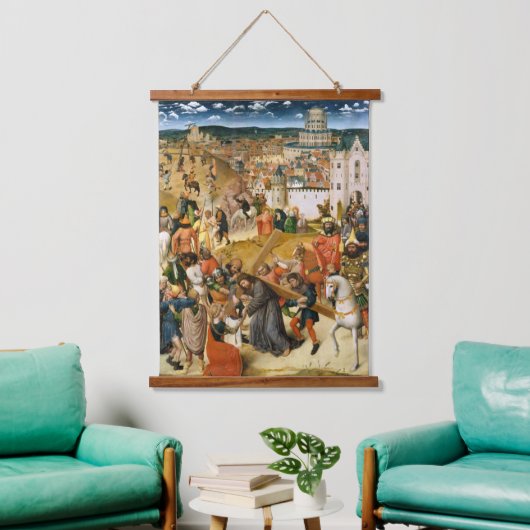 Christus met de  verf van het kruis hangend wandkleed (Woonkamer)