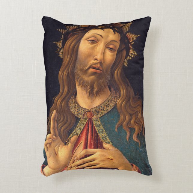 Christus met Doornenkroon door Sandro Botticelli Accent Kussen (Voorkant(Verticaal))