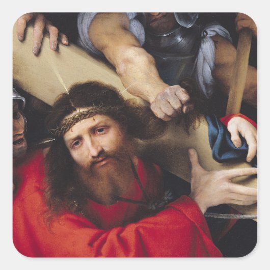 Christus met het kruis, 1526 vierkante sticker (Voorkant)