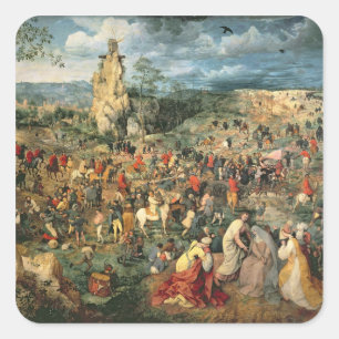 Christus met het kruis, 1564 vierkante sticker