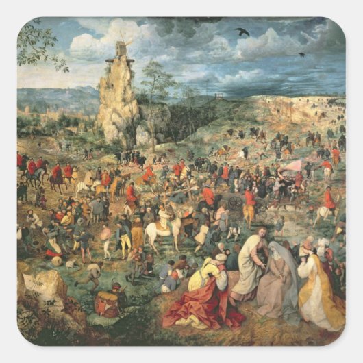 Christus met het kruis, 1564 vierkante sticker (Voorkant)