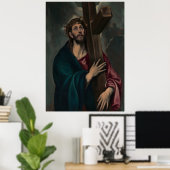 Christus met het Kruis (Donker) Poster (Thuiskantoor)