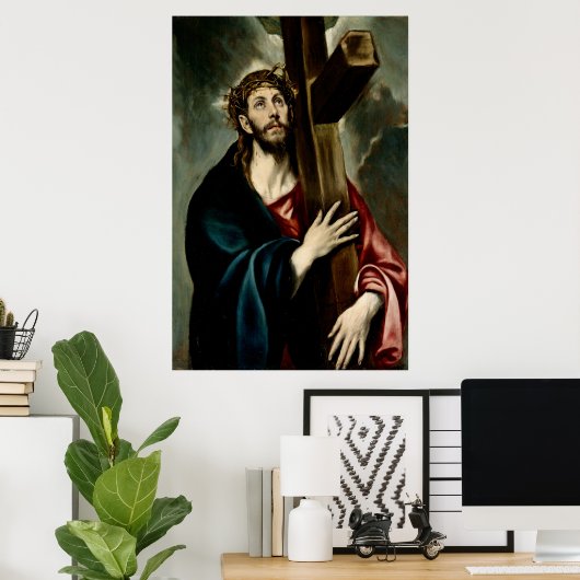 Christus met het Kruis (Licht 1) Poster (Thuiskantoor)
