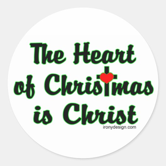 Christus met Kerstmis Ronde Sticker (Voorkant)