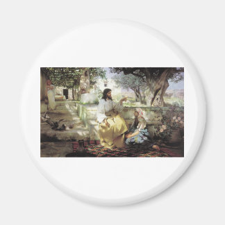 Christus met Martha en Maria circa 1886 Magneet