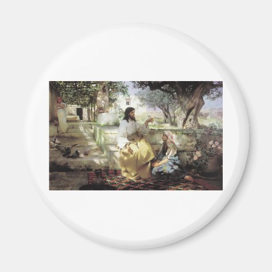 Christus met Martha en Maria circa 1886 Magneet (Voorkant)