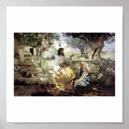 Christus met Martha en Maria circa 1886 Poster (Voorkant)