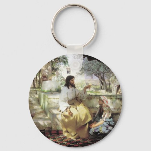 Christus met Martha en Maria circa 1886 Sleutelhanger (Voorkant)