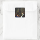 Christus met Martha en Maria Vierkante Sticker (Tas)