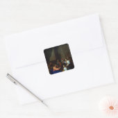 Christus met Martha en Maria Vierkante Sticker (Envelop)