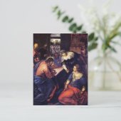 Christus met Mary en Martha van Tintoretto Briefkaart (Staand voorkant)