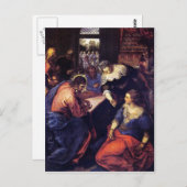 Christus met Mary en Martha van Tintoretto Briefkaart (Voorkant / Achterkant)