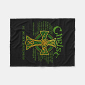 Christus Met Mij Keltisch Kruis St. Patrick Borstp Fleece Deken (Voorkant (Horizontaal))