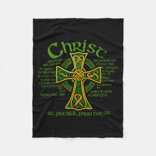 Christus Met Mij Keltisch Kruis St. Patrick Borstp Fleece Deken