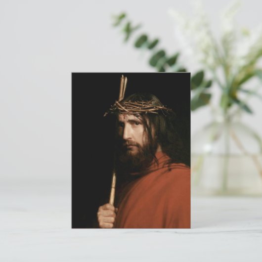 Christus met Thorns. Fine Art Easter Briefkaart (Staand voorkant)