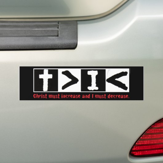 Christus moet toenemen bumpersticker (Op auto)