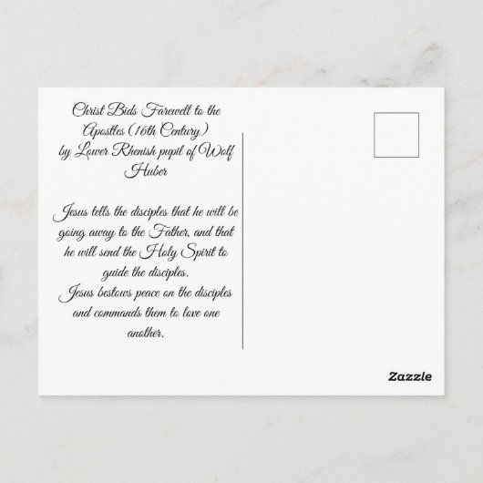 Christus neemt afscheid briefkaart (Achterkant)