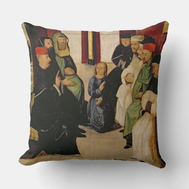 Christus Onder de dokters (olie op het paneel) Kussen (Voorkant)