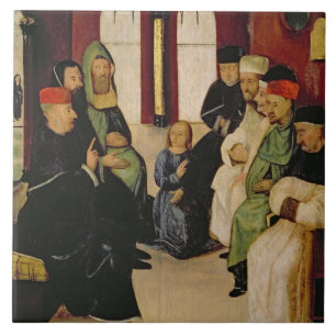 Christus Onder de dokters (olie op het paneel) Tegeltje