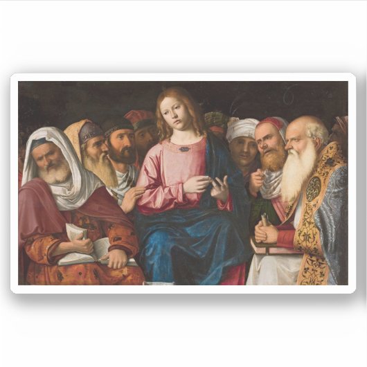 Christus onder de schriftgeleerden (1504) sticker (Voorkant)