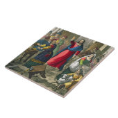 Christus ontruimt de tempel, van een bijbel bedruk tegeltje (Zijkant)