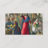 Christus ontruimt de tempel, van een bijbel bedruk visitekaartje (Achterkant)